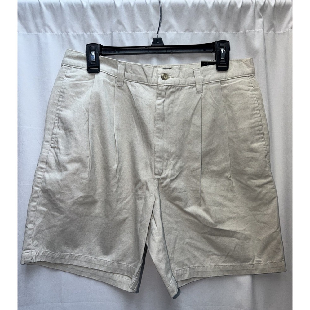 New Croft And Barrow Shorts Men's Size 34 Tan Double Pleat Classic